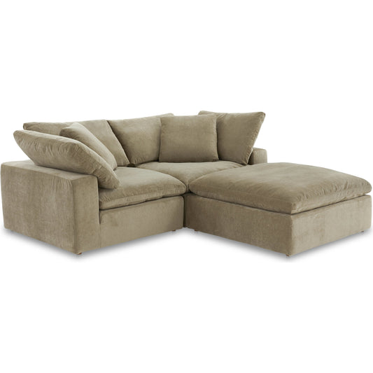 Terra Nook Modular Sectional by Moe's Home Collection in desert sage. Made from upholstery: 100% polyester resist performance fabric, wood, plywood frame, 50% feather, fiber-fill, 20% feather in a modern style.