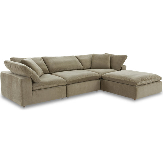Terra Dream Modular Sectional by Moe's Home Collection in desert sage. Made from upholstery: 100% polyester resist performance fabric, wood, plywood frame, 50% feather, fiber-fill, 20% feather in a modern style.