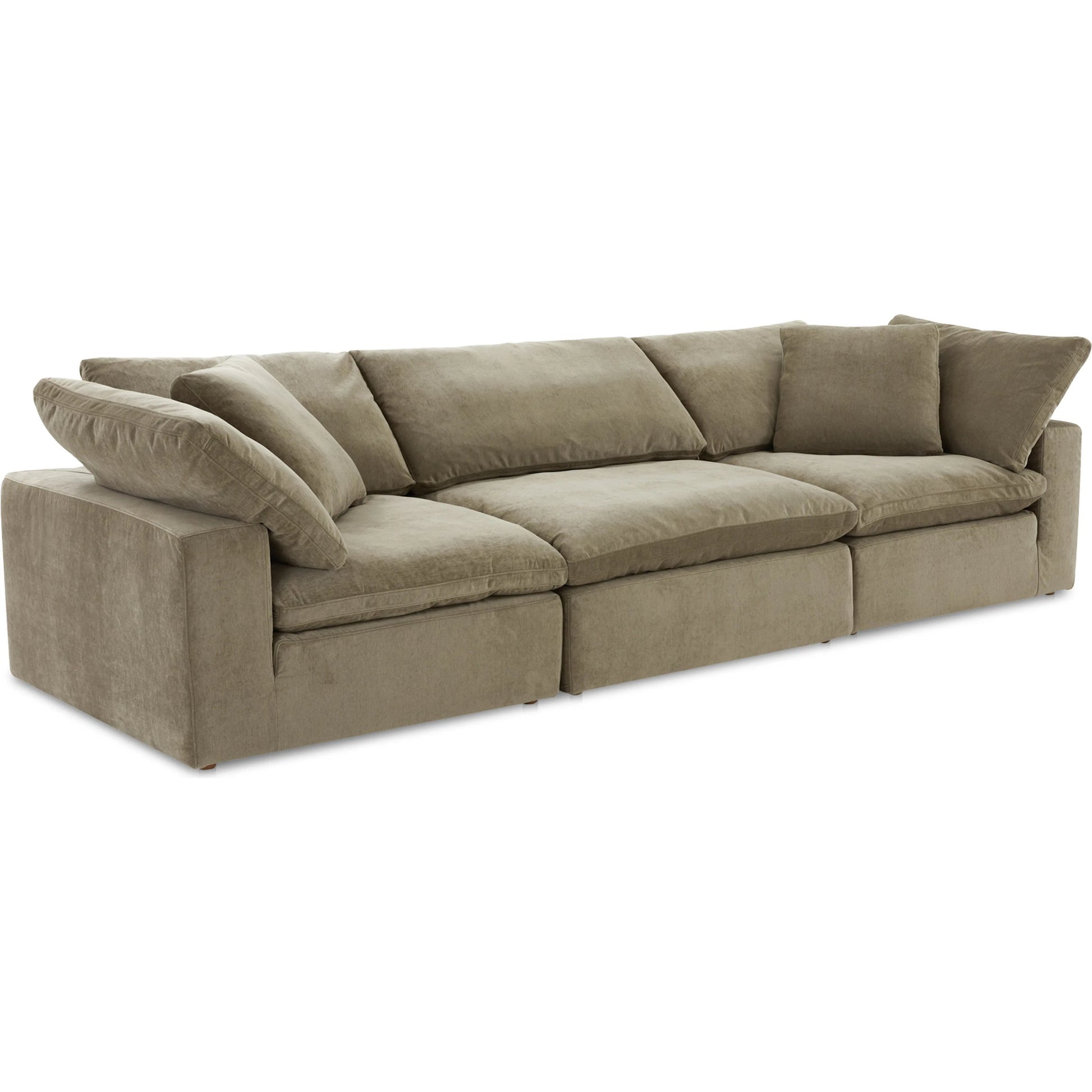 Clay Modular Sofa Performance Fabric by Moe's Home Collection. Made from upholstery: 100% polyester livesmart stain resistant fabric, wood, plywood frame, 50% feather, fill, 20% feather, fibre in a transitional style.