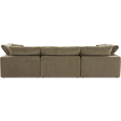 Clay Modular Sofa Performance Fabric by Moe's Home Collection. Made from upholstery: 100% polyester livesmart stain resistant fabric, wood, plywood frame, 50% feather, fill, 20% feather, fibre in a transitional style.
