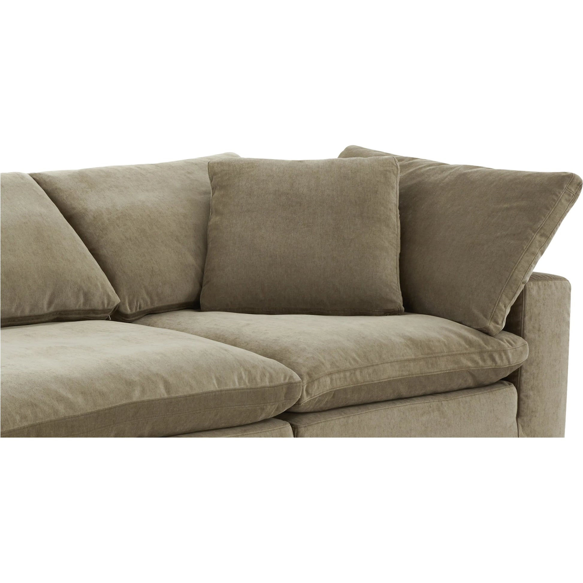 Clay Modular Sofa Performance Fabric by Moe's Home Collection. Made from upholstery: 100% polyester livesmart stain resistant fabric, wood, plywood frame, 50% feather, fill, 20% feather, fibre in a transitional style.