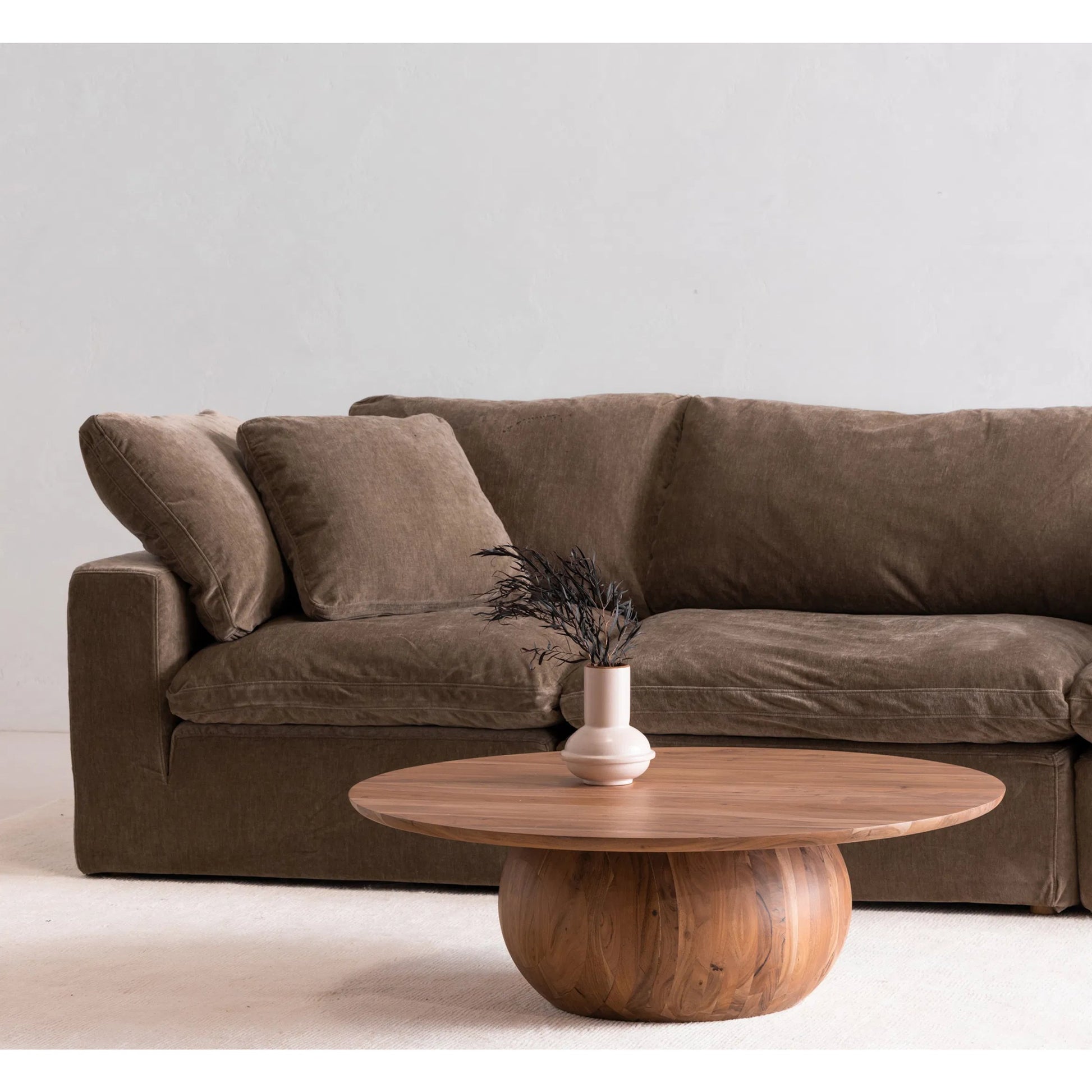 Clay Modular Sofa Performance Fabric by Moe's Home Collection. Made from upholstery: 100% polyester livesmart stain resistant fabric, wood, plywood frame, 50% feather, fill, 20% feather, fibre in a transitional style.