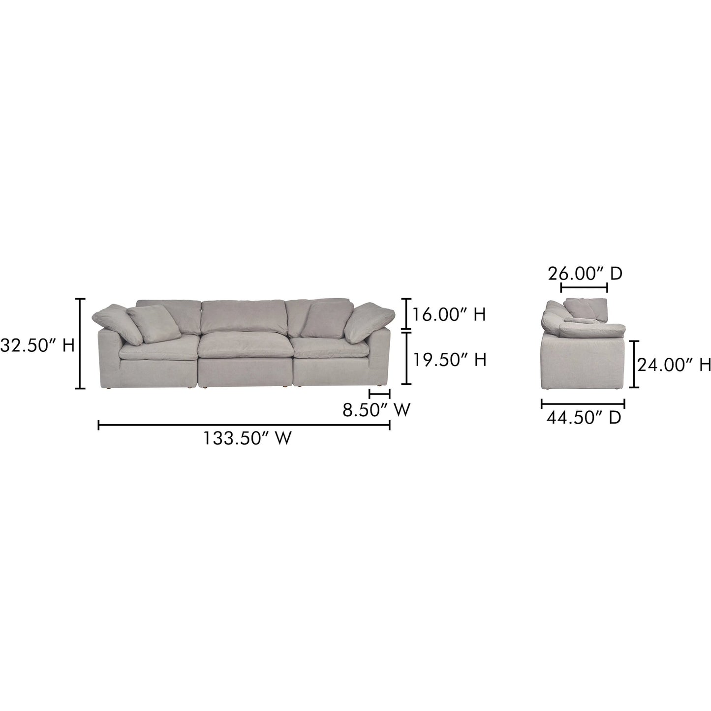 018 SI-2253650 | Additional Silo | Clay Modular Sofa Performance Fabric by Moe's Home Collection. Made from upholstery: 100% polyester livesmart stain resistant fabric, wood, plywood frame, 50% feather, fill, 20% feather, fibre in a transitional style.