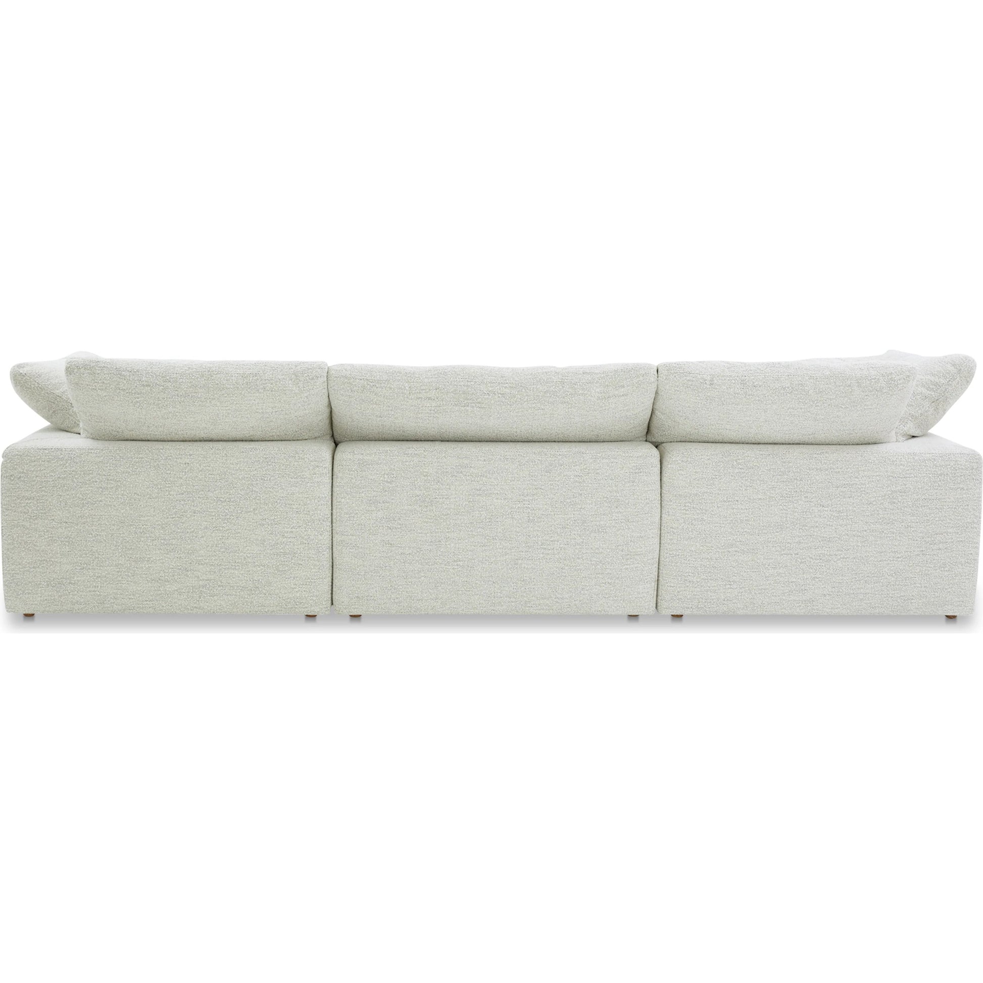 Clay Modular Sofa Performance Fabric by Moe's Home Collection. Made from upholstery: 100% polyester livesmart stain resistant fabric, wood, plywood frame, 50% feather, fill, 20% feather, fibre in a transitional style.