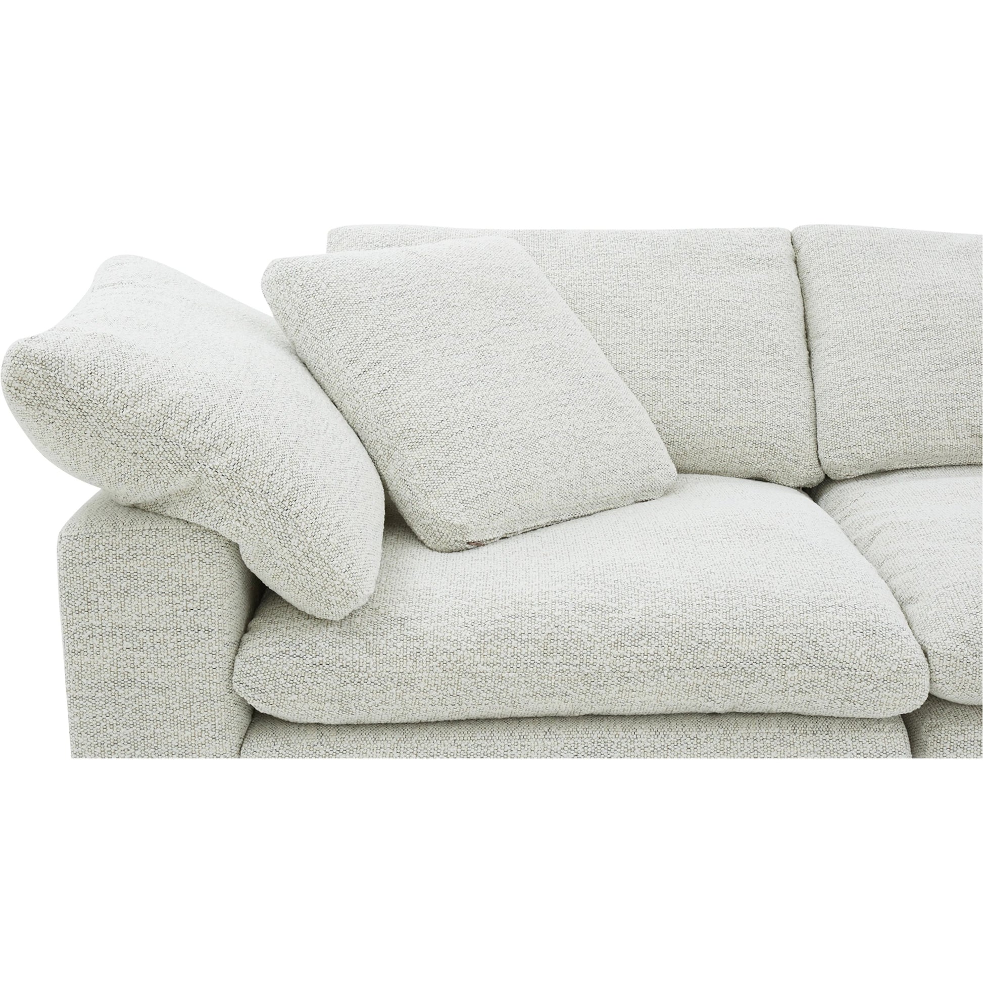 Clay Modular Sofa Performance Fabric by Moe's Home Collection. Made from upholstery: 100% polyester livesmart stain resistant fabric, wood, plywood frame, 50% feather, fill, 20% feather, fibre in a transitional style.