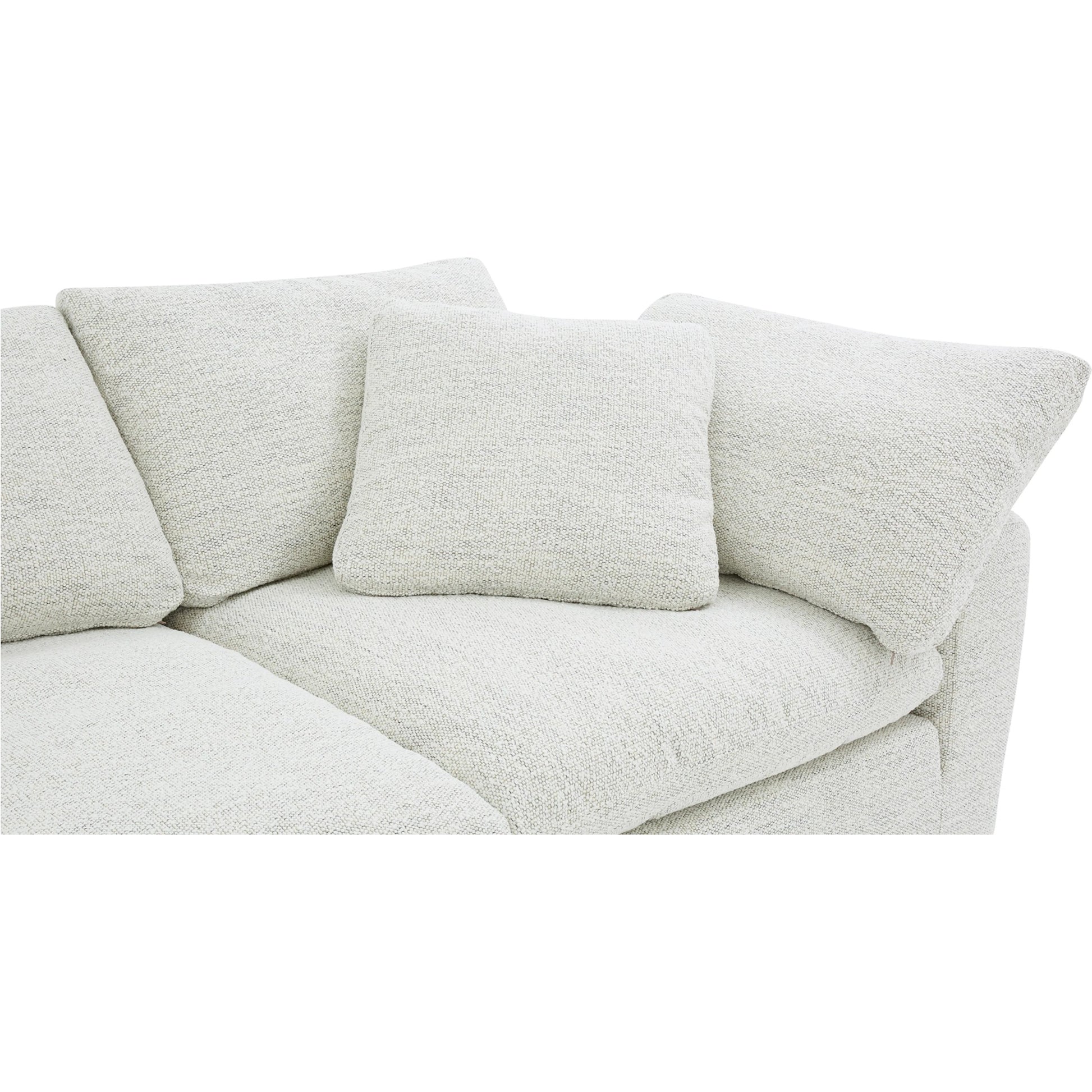 Clay Modular Sofa Performance Fabric by Moe's Home Collection. Made from upholstery: 100% polyester livesmart stain resistant fabric, wood, plywood frame, 50% feather, fill, 20% feather, fibre in a transitional style.