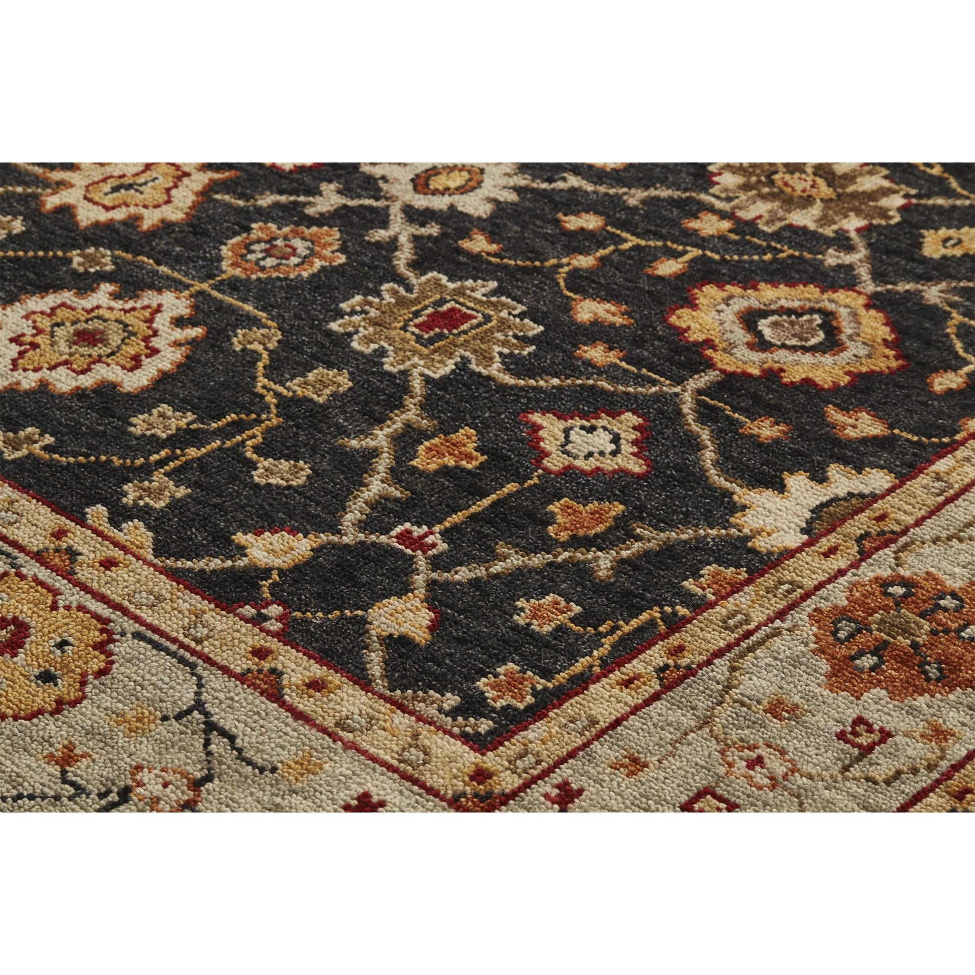 Carrington Traditional Oriental Rug - 6500F by Feizy in black, gold, gray. Made from wool in a unique style.