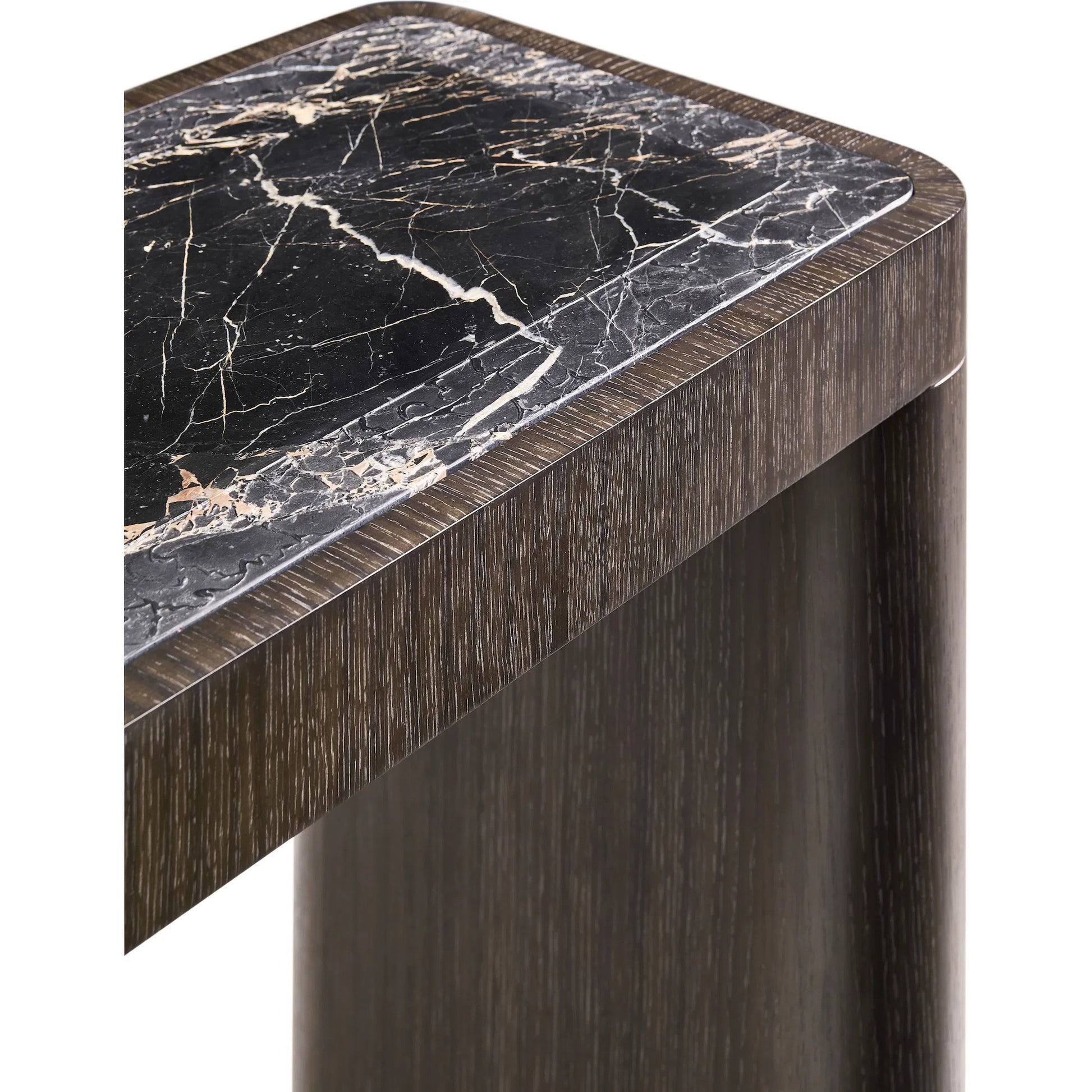 Monarch Console Table by Jonathan Charles in chocolate apricot oak. Made from main oak veneer in a unique style.