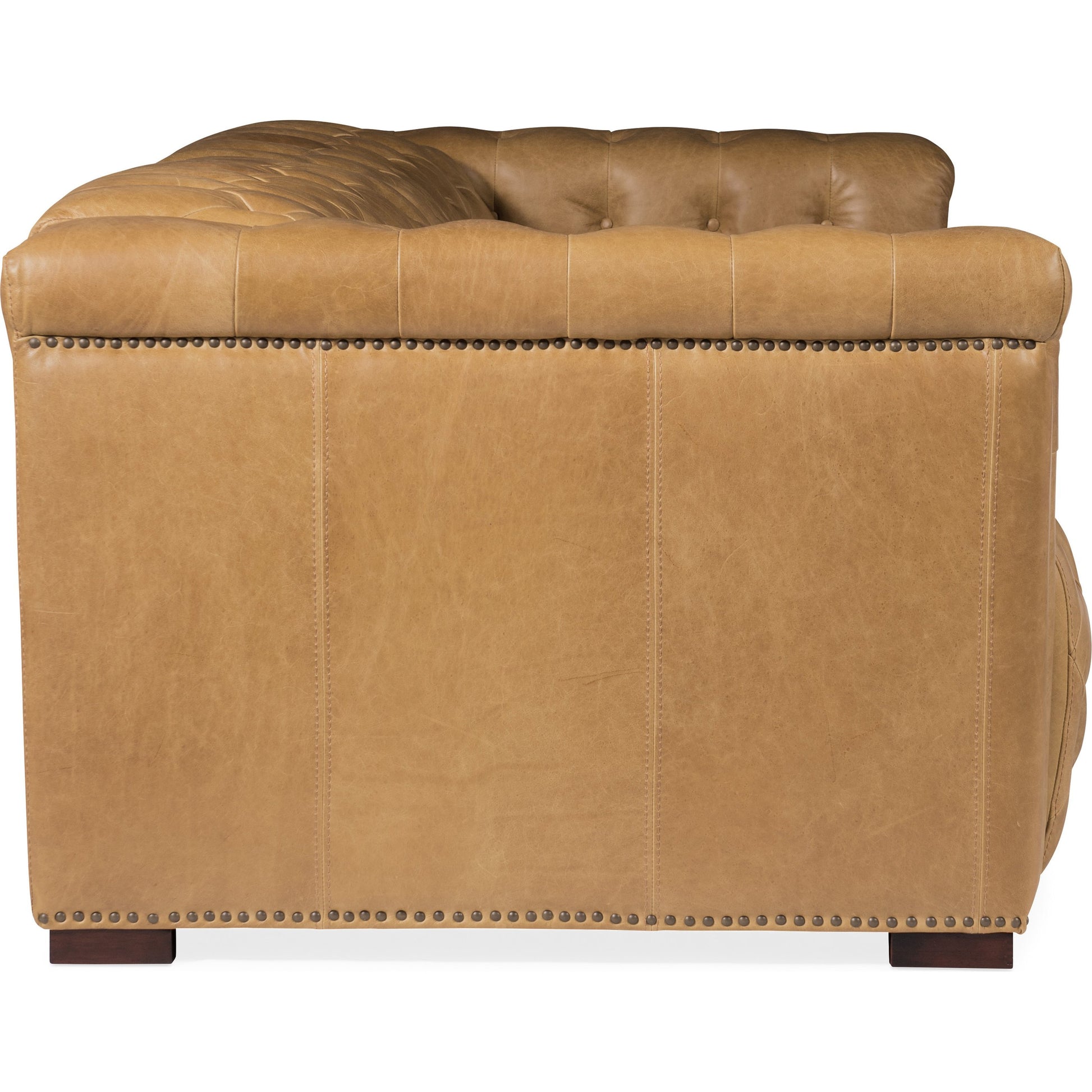 Savion Power Reclining Sofa by Hooker Furniture in brown. Made from leather in a modern style.