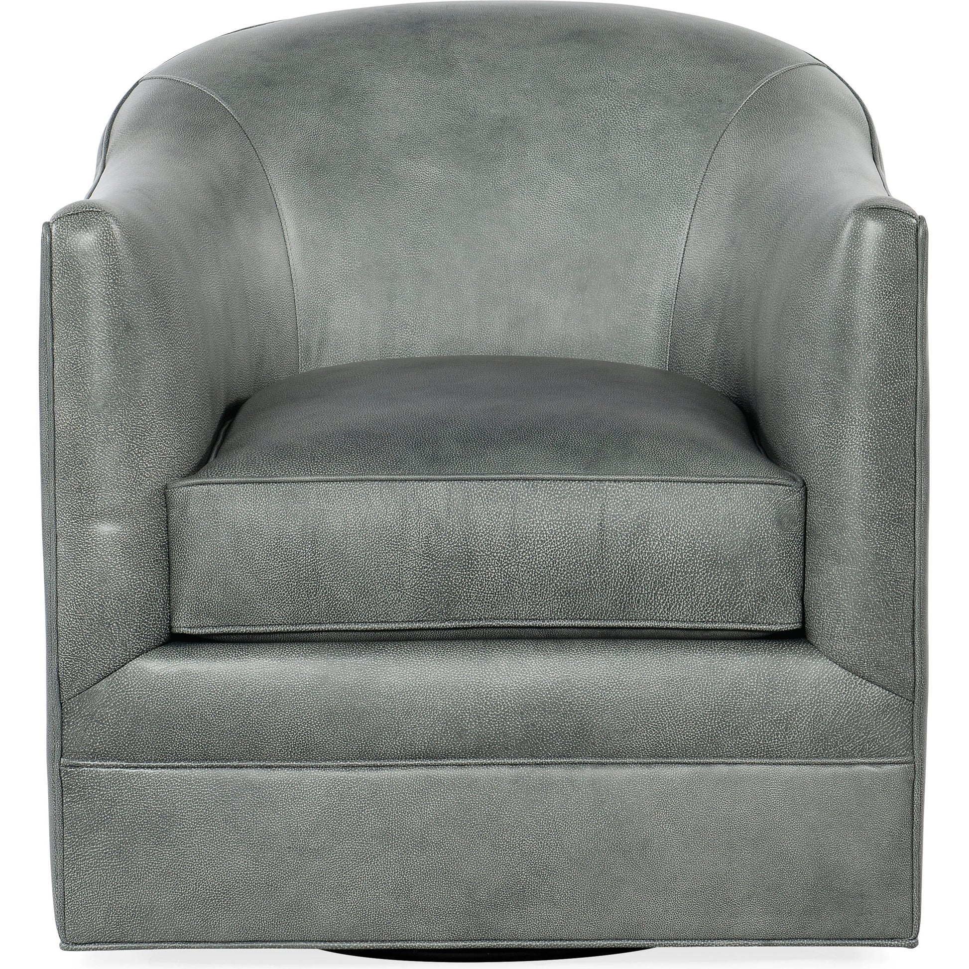 Gideon Swivel Club Chair by Hooker Furniture in grey and landscape frozen valley. Made from leather in a transitional style.