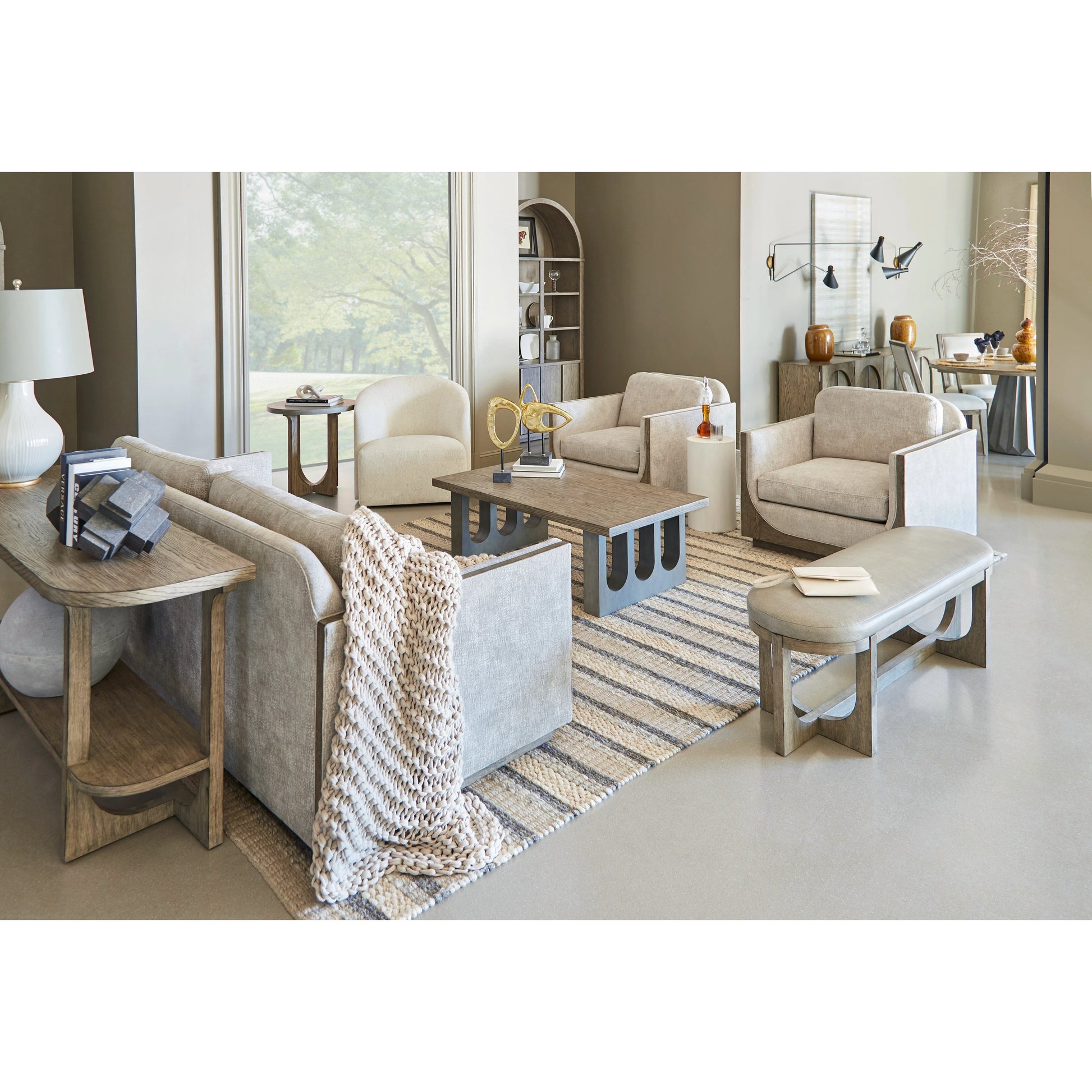 Garrison Spot Table by A.R.T. Furniture in emory white. Made from resin in a modern style.