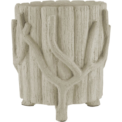 Faux Bois Planter by Currey and Company in portland, faux bois. Made from concrete, iron in a rustic style.