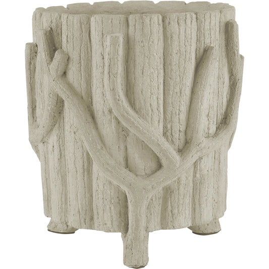Faux Bois Planter by Currey and Company in portland, faux bois. Made from concrete, iron in a rustic style.