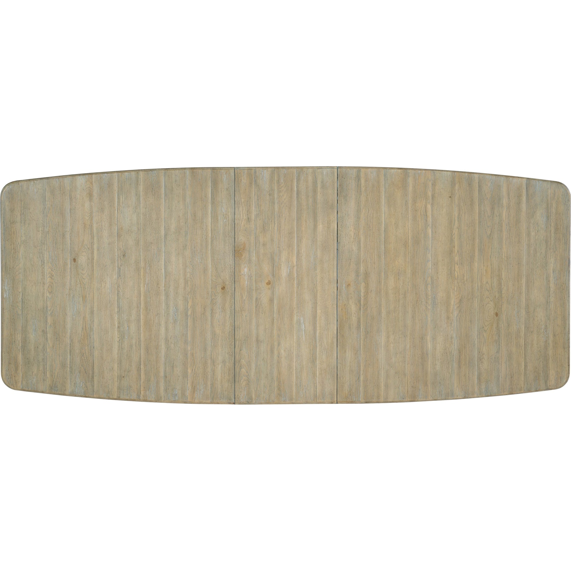 Surfrider Dining Table by Hooker Furniture in driftwood. Made from pecan veneers with solid-wood edge top in a transitional style.