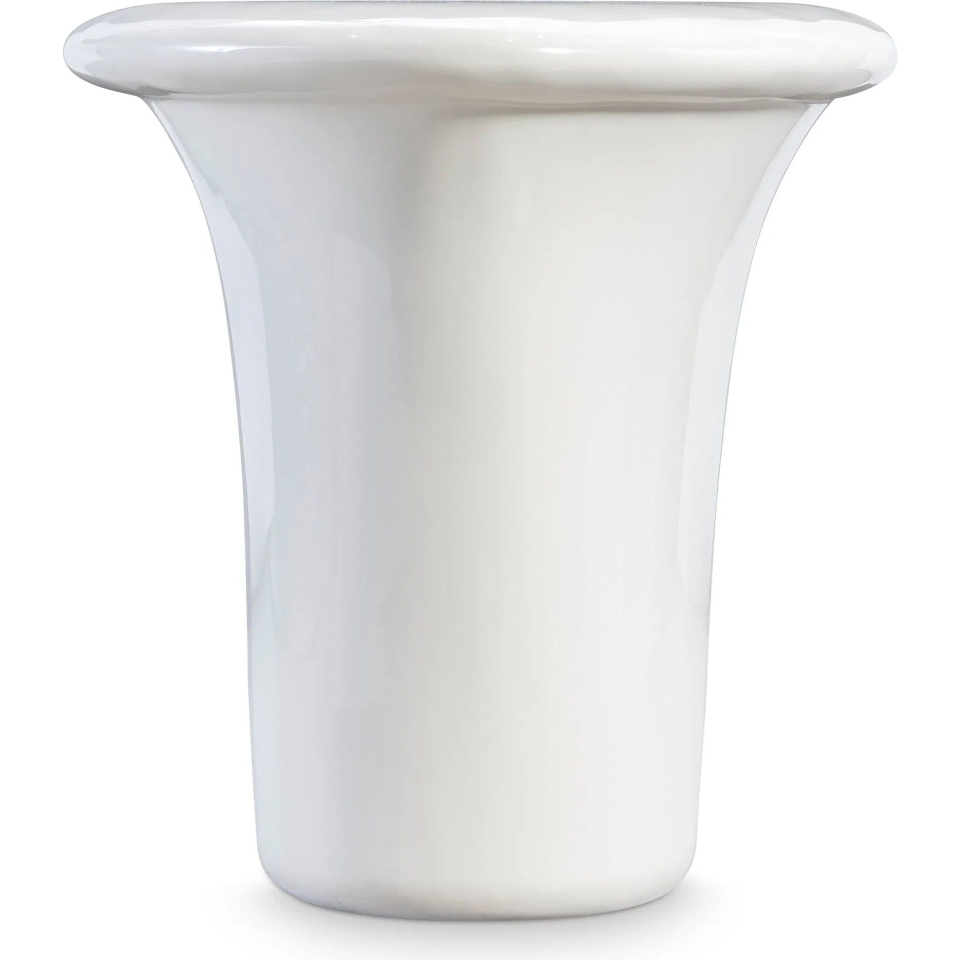 Poca Side Table by Bernhardt in white, cream. Made from concrete in a unique style.