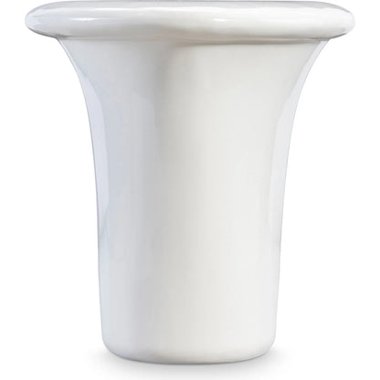 Poca Side Table by Bernhardt in white, cream. Made from concrete in a unique style.