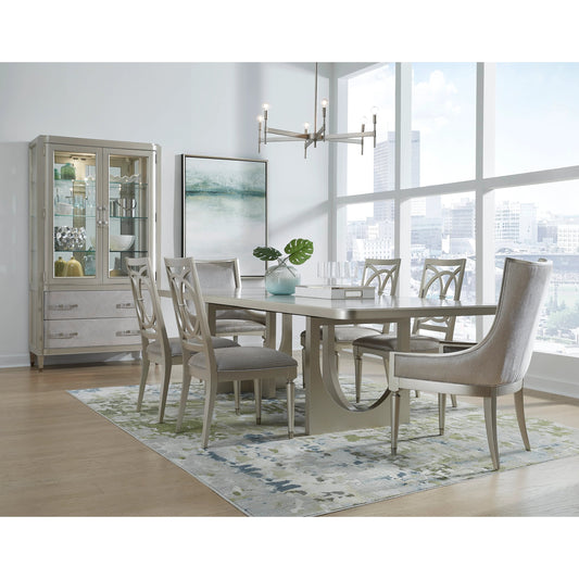 Zoey Upholstered Arm Chair (Set of 2) by Pulaski Furniture in champagne. Made from hardwood solids, primavera veneers in a modern style.