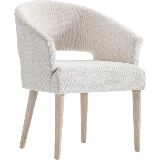Lucerne Arm Chair by Bernhardt in white. Made from fabric, wood in a unique style.