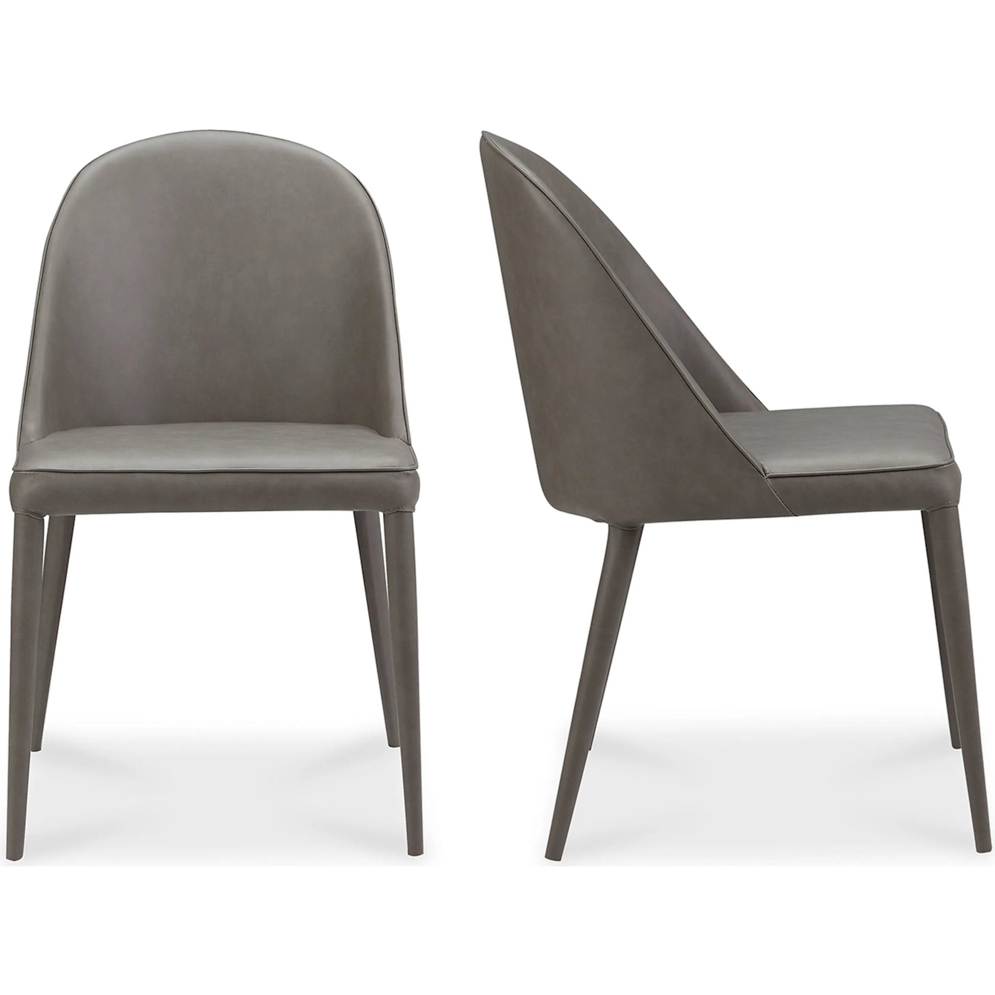 Burton Leather Dining Chair (Set of 2) by Moe's Home Collection in gray. Made from upholstery: 100% polyurethane, iron frame, plywood, foam, pu leather in a transitional style.