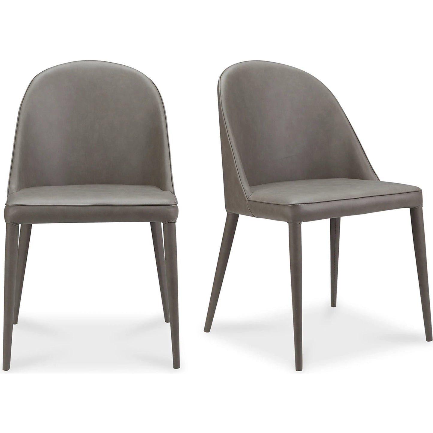 007 SI-1771633 | Primary Silo | Burton Leather Dining Chair (Set of 2) by Moe's Home Collection in gray. Made from upholstery: 100% polyurethane, iron frame, plywood, foam, pu leather in a transitional style.