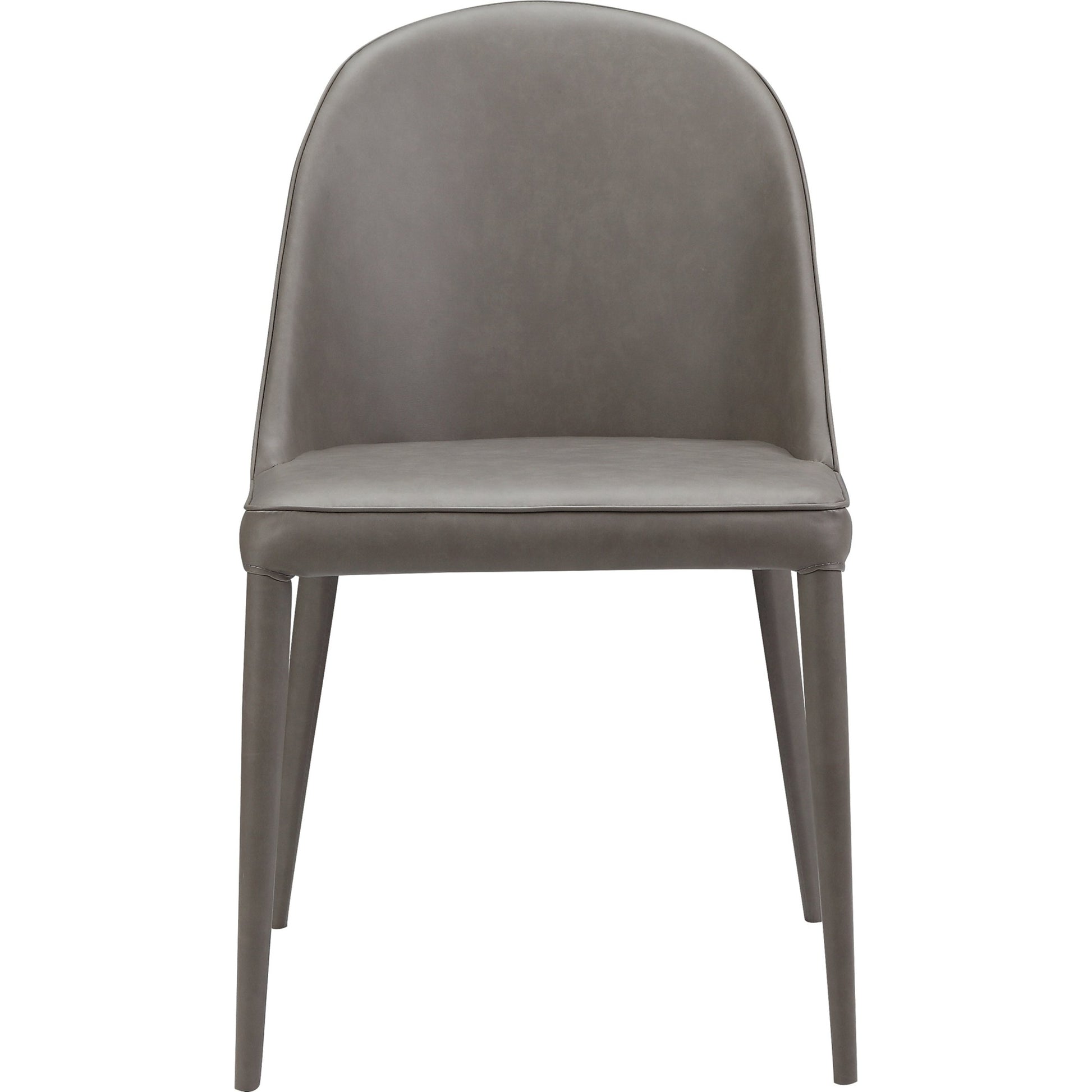 Burton Leather Dining Chair (Set of 2) by Moe's Home Collection in gray. Made from upholstery: 100% polyurethane, iron frame, plywood, foam, pu leather in a transitional style.