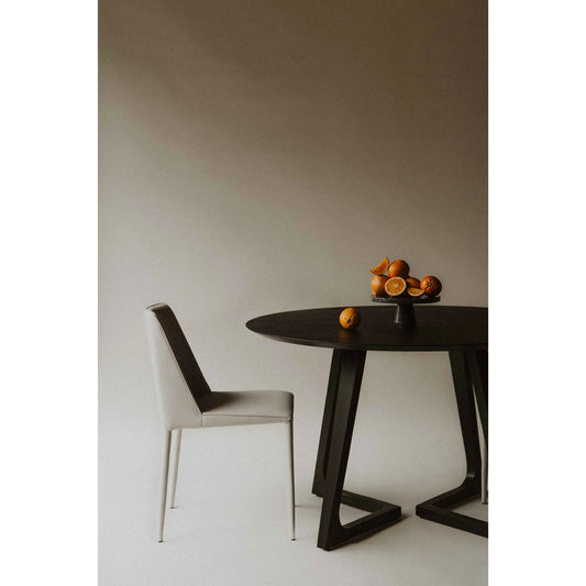 Nora Fabric Dining Chair (Set of 2) by Moe's Home Collection in light gray. Made from upholstery: 100% polyester, iron frame, plywood, foam in a transitional style.