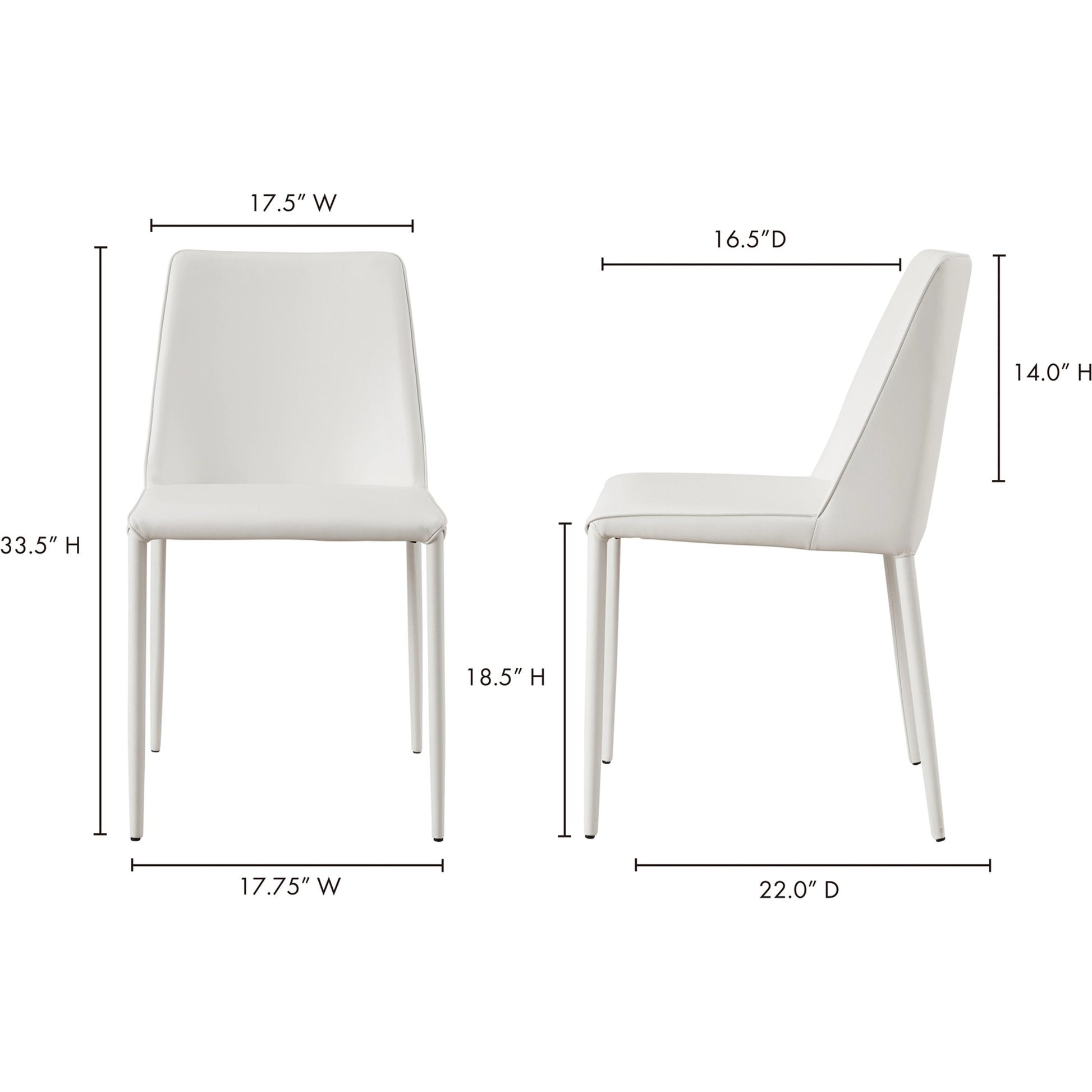 Nora Pu Dining Chair (Set of 2) by Moe's Home Collection. Made from upholstery: 100% polyurethane, iron frame, plywood, foam in a transitional style.