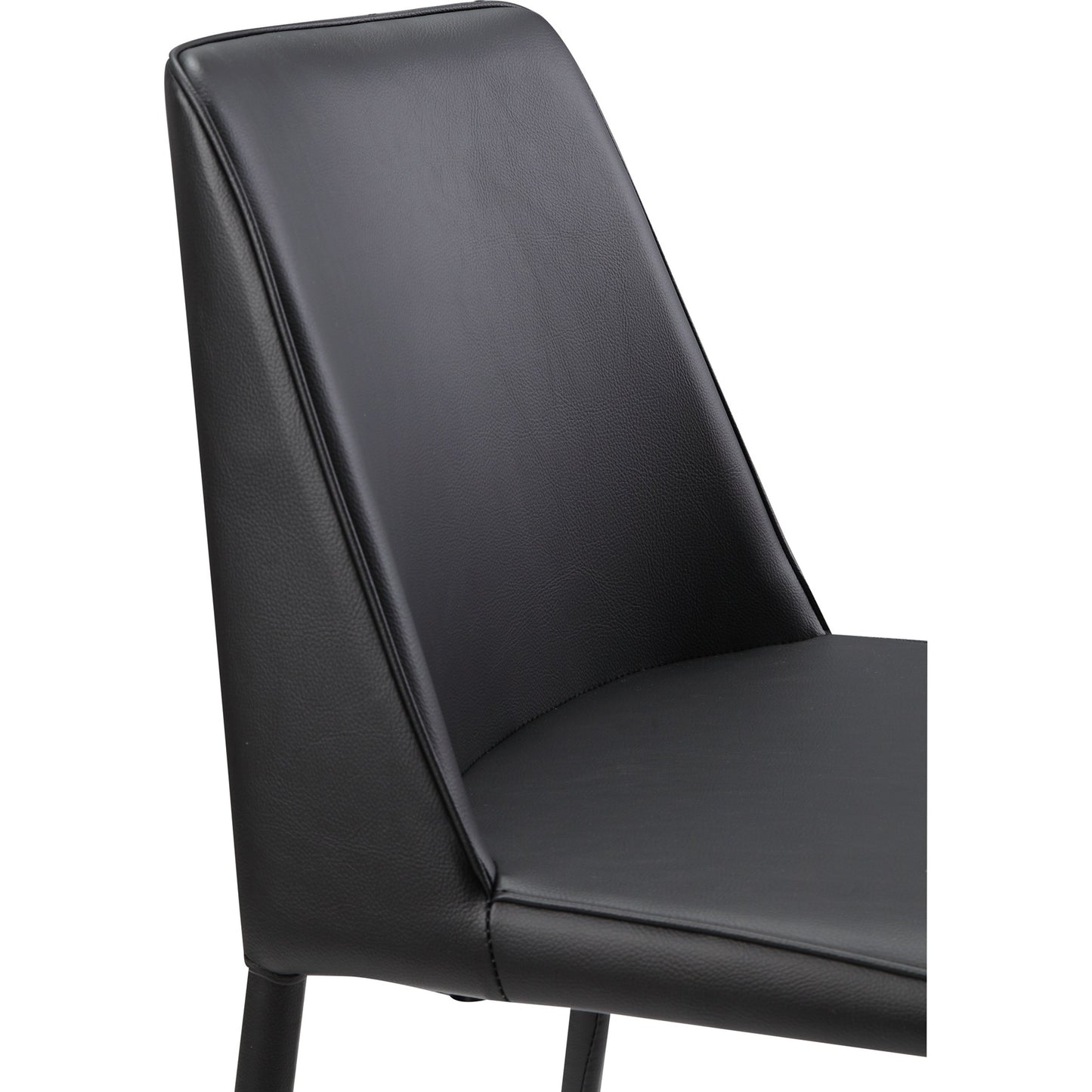 003 SI-1771778 | Closeup | Nora Pu Dining Chair (Set of 2) by Moe's Home Collection. Made from upholstery: 100% polyurethane, iron frame, plywood, foam in a transitional style.
