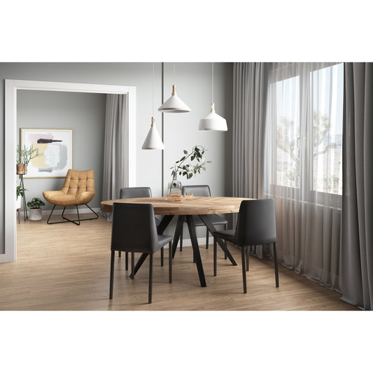 Nora Pu Dining Chair (Set of 2) by Moe's Home Collection. Made from upholstery: 100% polyurethane, iron frame, plywood, foam in a transitional style.