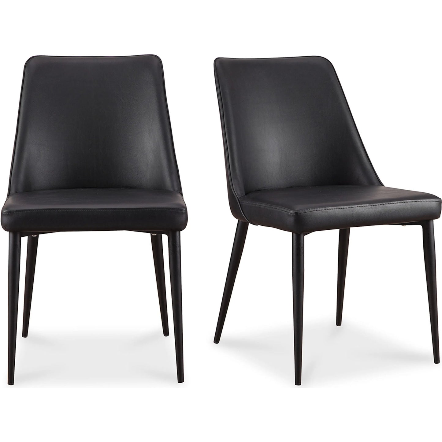 031 SI-1771737 | Primary Silo | Lula Dining Chair (Set of 2) by Moe's Home Collection in black. Made from upholstery: polyurethane, iron frame, plywood frame, foam seat in a transitional style.