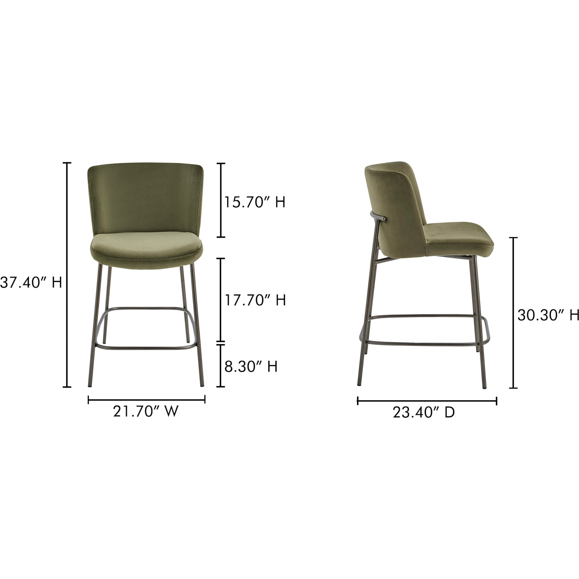 Early Counter Stool by Moe's Home Collection. Made from upholstery: 100% polyester, metal frame, foam, plywood in a transitional style.
