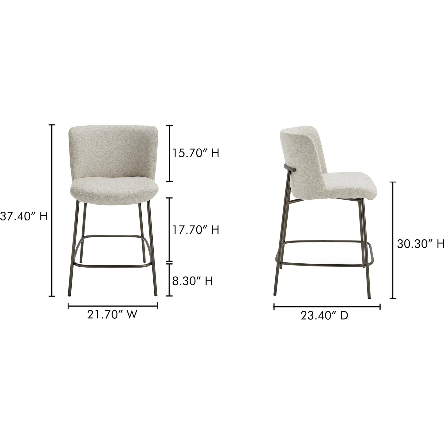 017 SI-2367980 | Additional Silo | Early Counter Stool by Moe's Home Collection. Made from upholstery: 100% polyester, metal frame, foam, plywood in a transitional style.