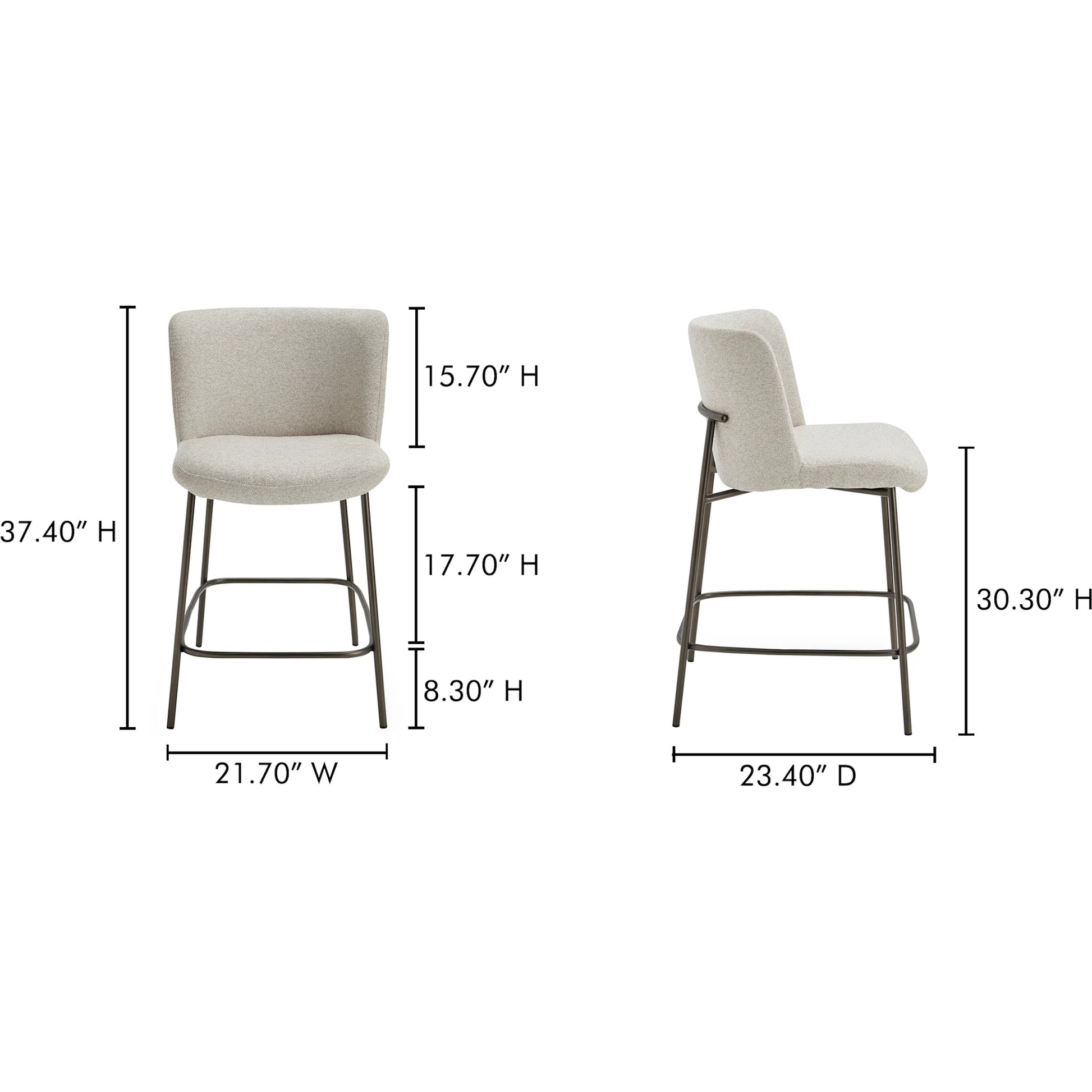 Early Counter Stool by Moe's Home Collection. Made from upholstery: 100% polyester, metal frame, foam, plywood in a transitional style.