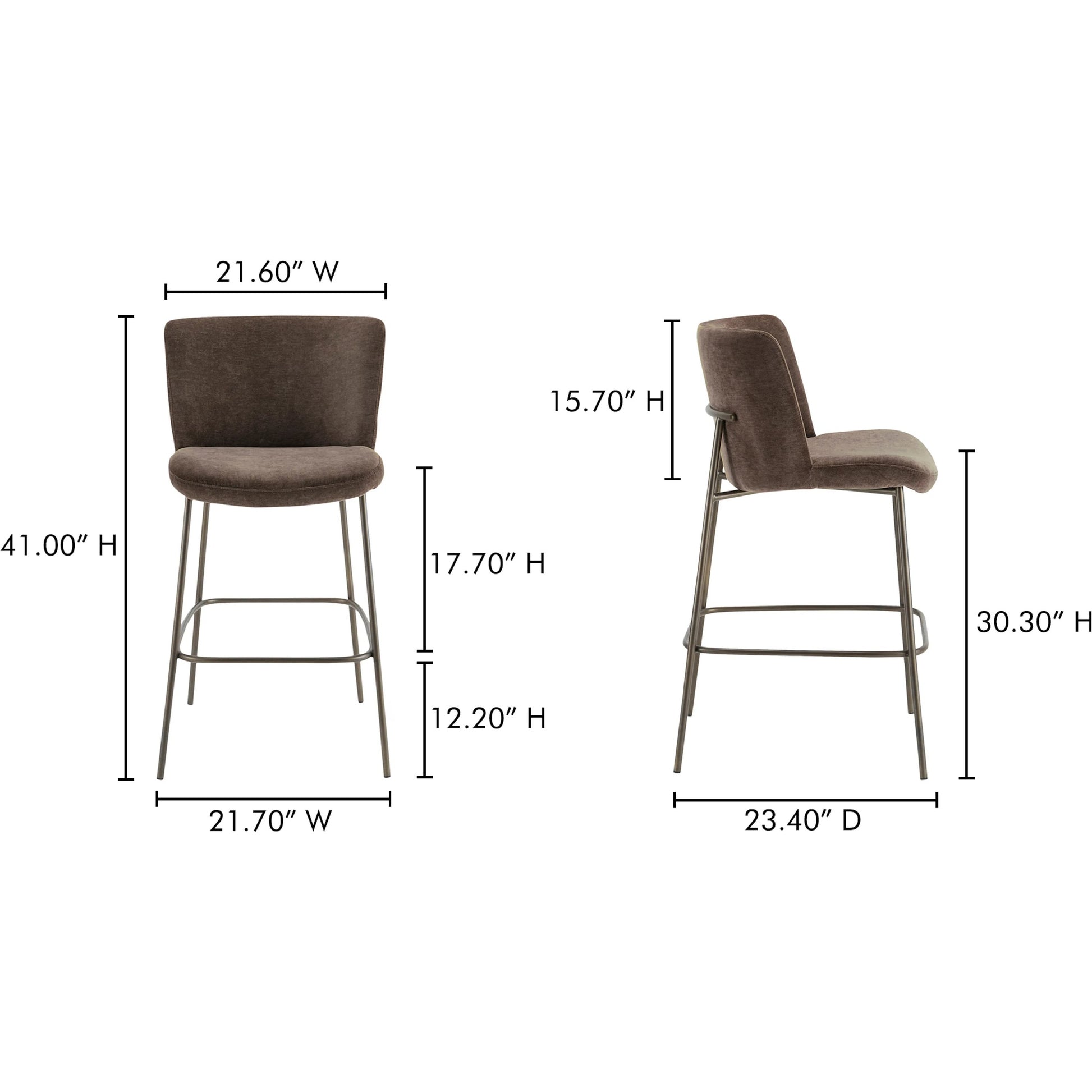 Early Bar Stool by Moe's Home Collection. Made from upholstery: 100% polyester, metal frame, foam, plywood in a transitional style.