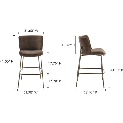 Early Bar Stool by Moe's Home Collection. Made from upholstery: 100% polyester, metal frame, foam, plywood in a transitional style.