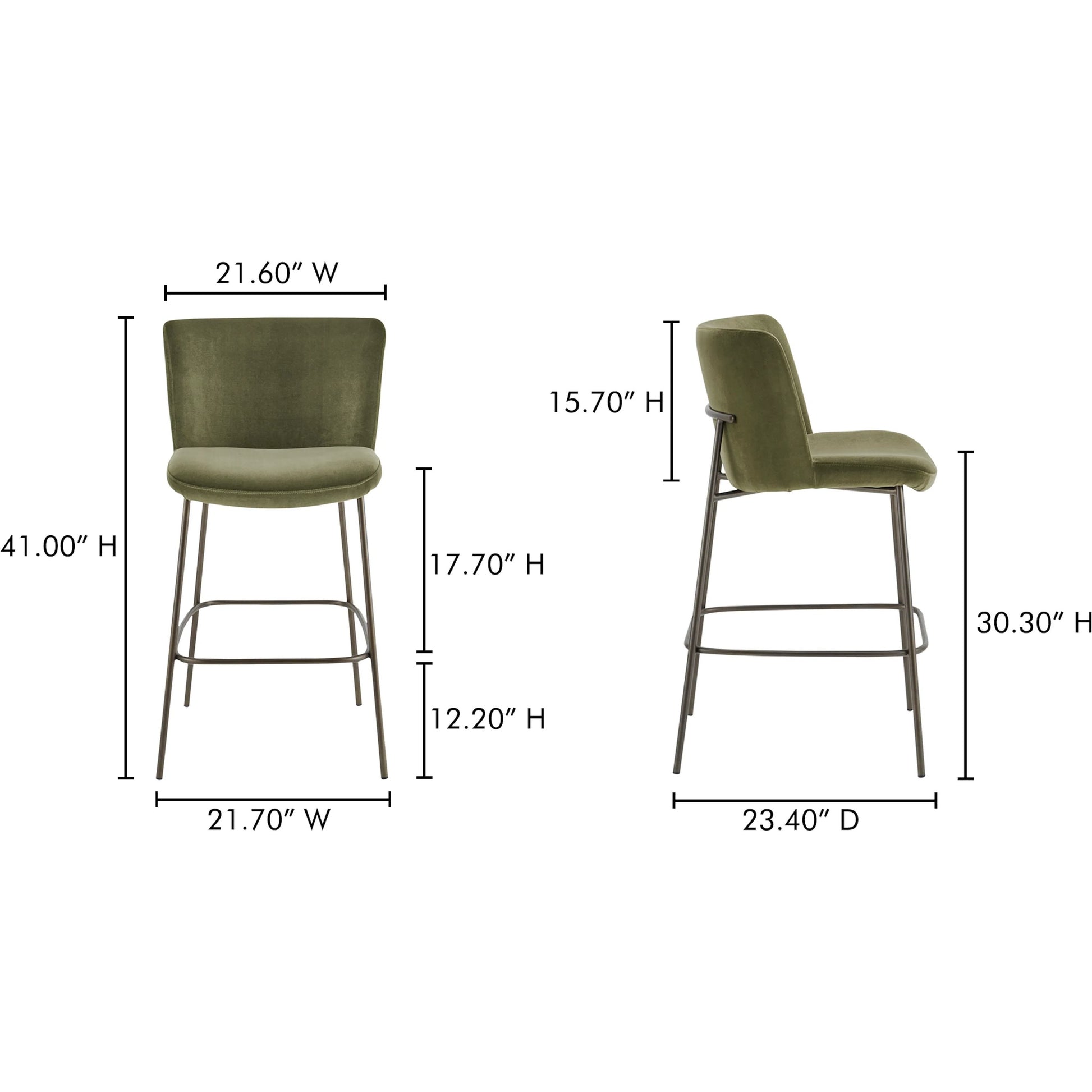 Early Bar Stool by Moe's Home Collection. Made from upholstery: 100% polyester, metal frame, foam, plywood in a transitional style.