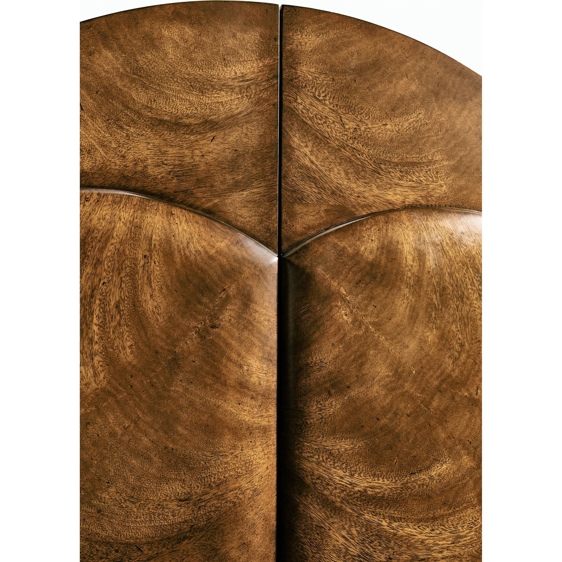 Jacques Bar Armoire by Jonathan Charles in brown and natural cerejeira. Made from crotch cerejeira veneers, flat cut mahogany veneers, mirror, stone, eggshell, brass in a modern style.