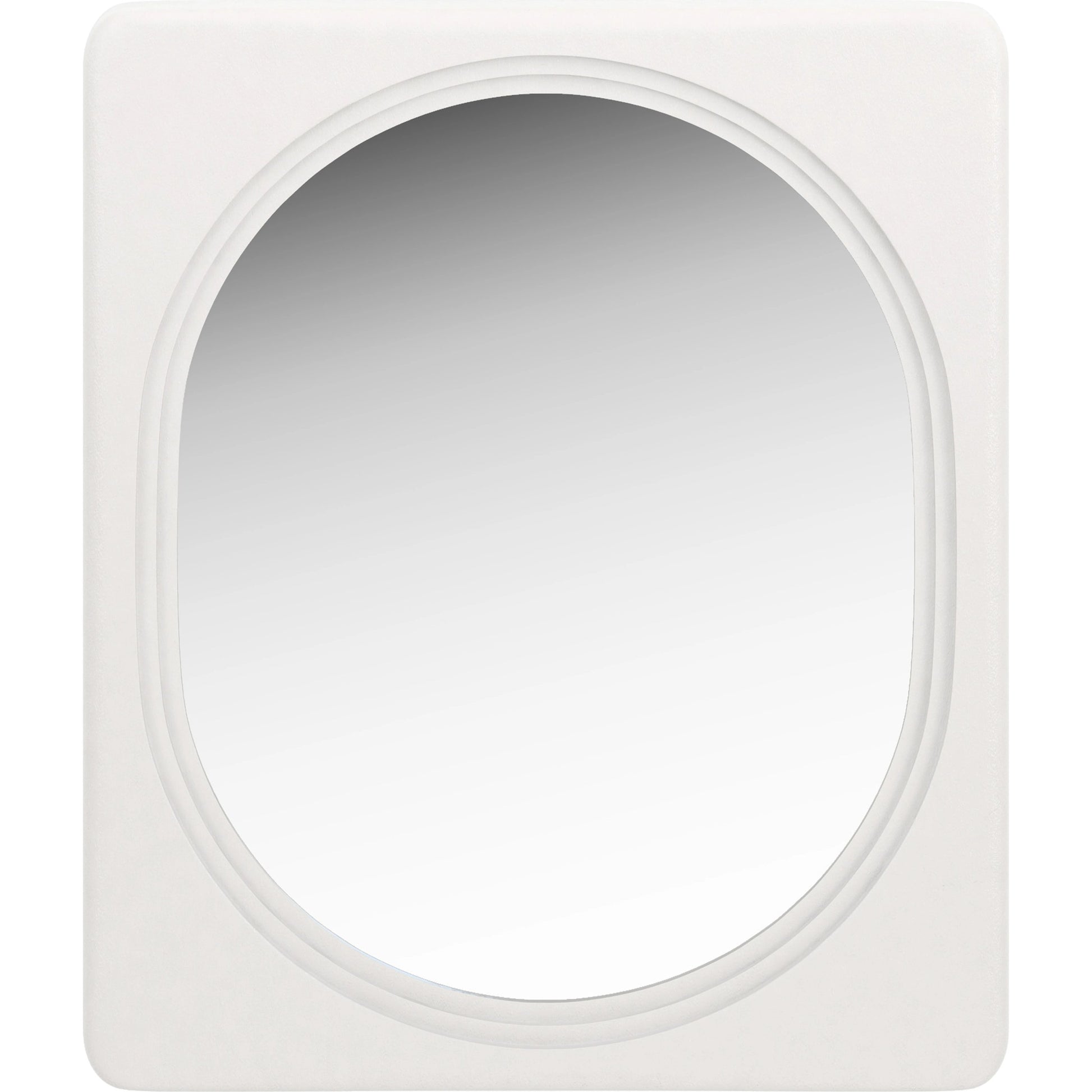 Portico Landscape Mirror by A.R.T. Furniture in white plaster. Made from parawood solids, resin, glass in a modern style.