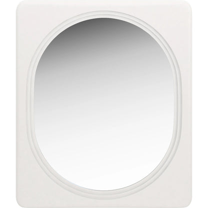 Portico Landscape Mirror by A.R.T. Furniture in white plaster. Made from parawood solids, resin, glass in a modern style.