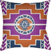 Bright Orange, Bright Purple, Violet, Pale Blue / 18" x 18"