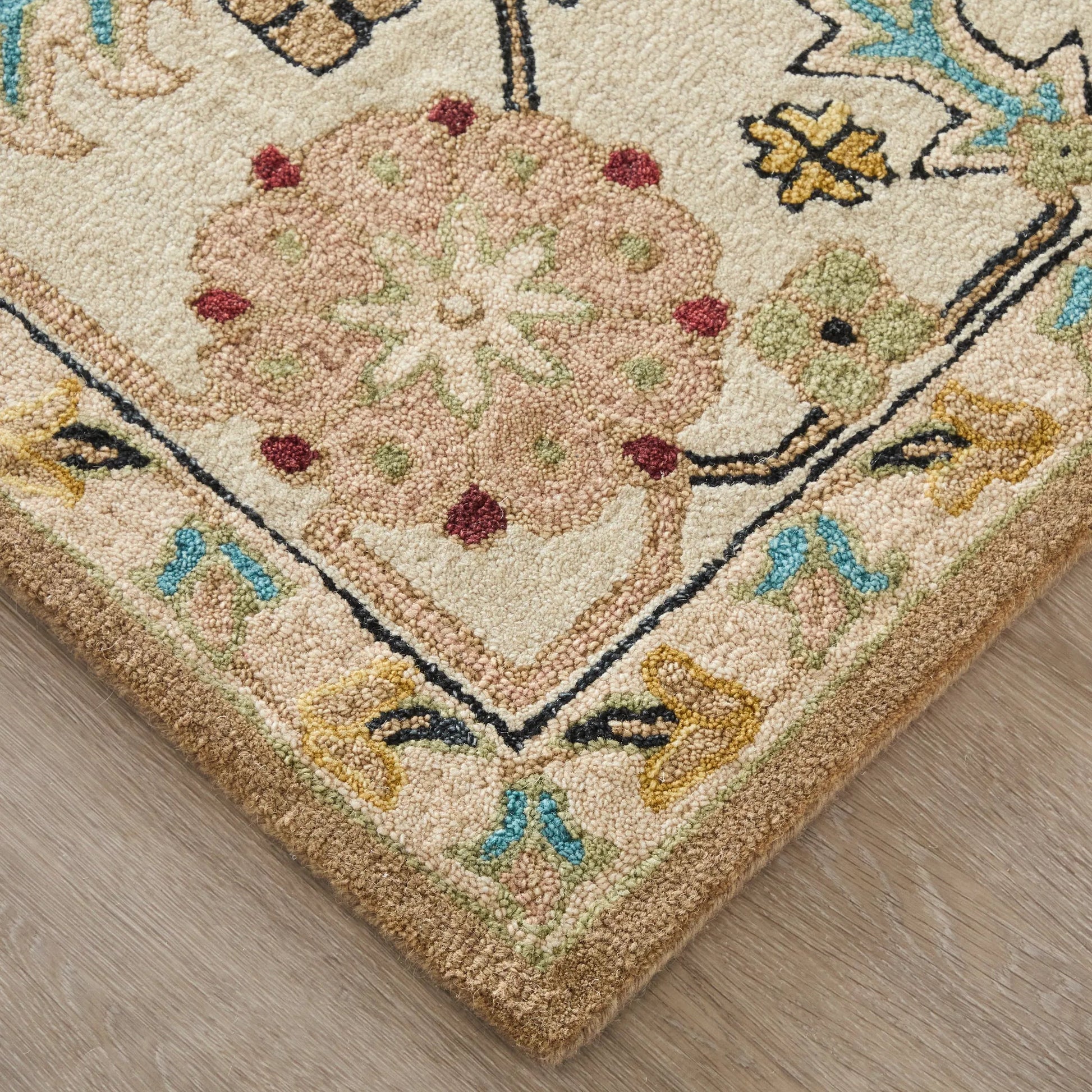 Springfield Traditional & Botanical SPF8A45F Rug by Feizy in tan, ivory, blue. Made from wool in a unique style.