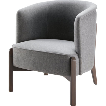 Rayne Accent Chair by Livabliss in light gray and wood finish. Made from upholstery: polyester, base: beech wood, fill: 100% polyurethane foam in a modern style.