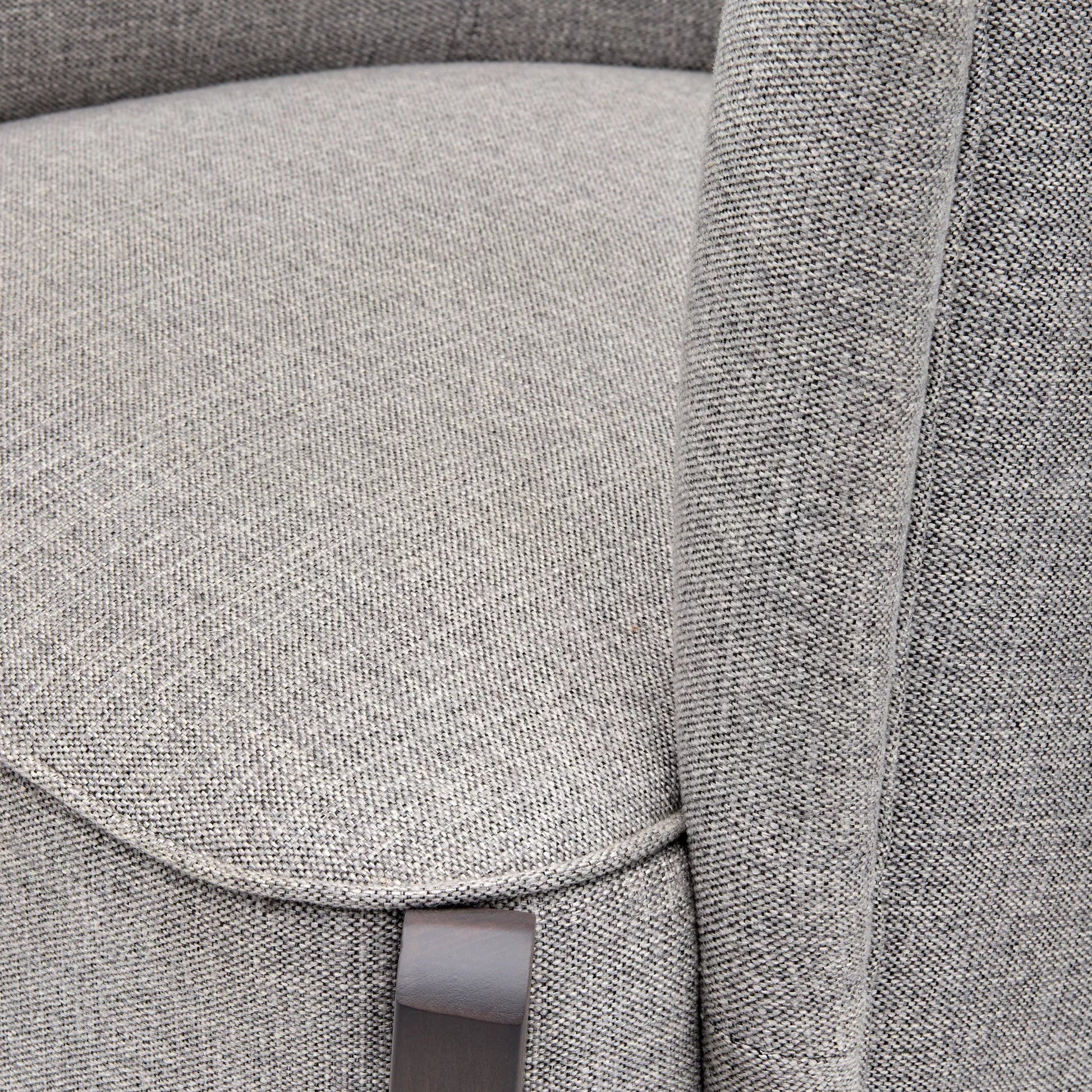 Rayne Accent Chair by Livabliss in light gray and wood finish. Made from upholstery: polyester, base: beech wood, fill: 100% polyurethane foam in a modern style.