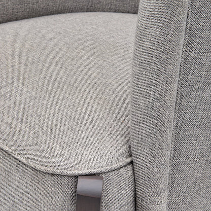 Rayne Accent Chair by Livabliss in light gray and wood finish. Made from upholstery: polyester, base: beech wood, fill: 100% polyurethane foam in a modern style.