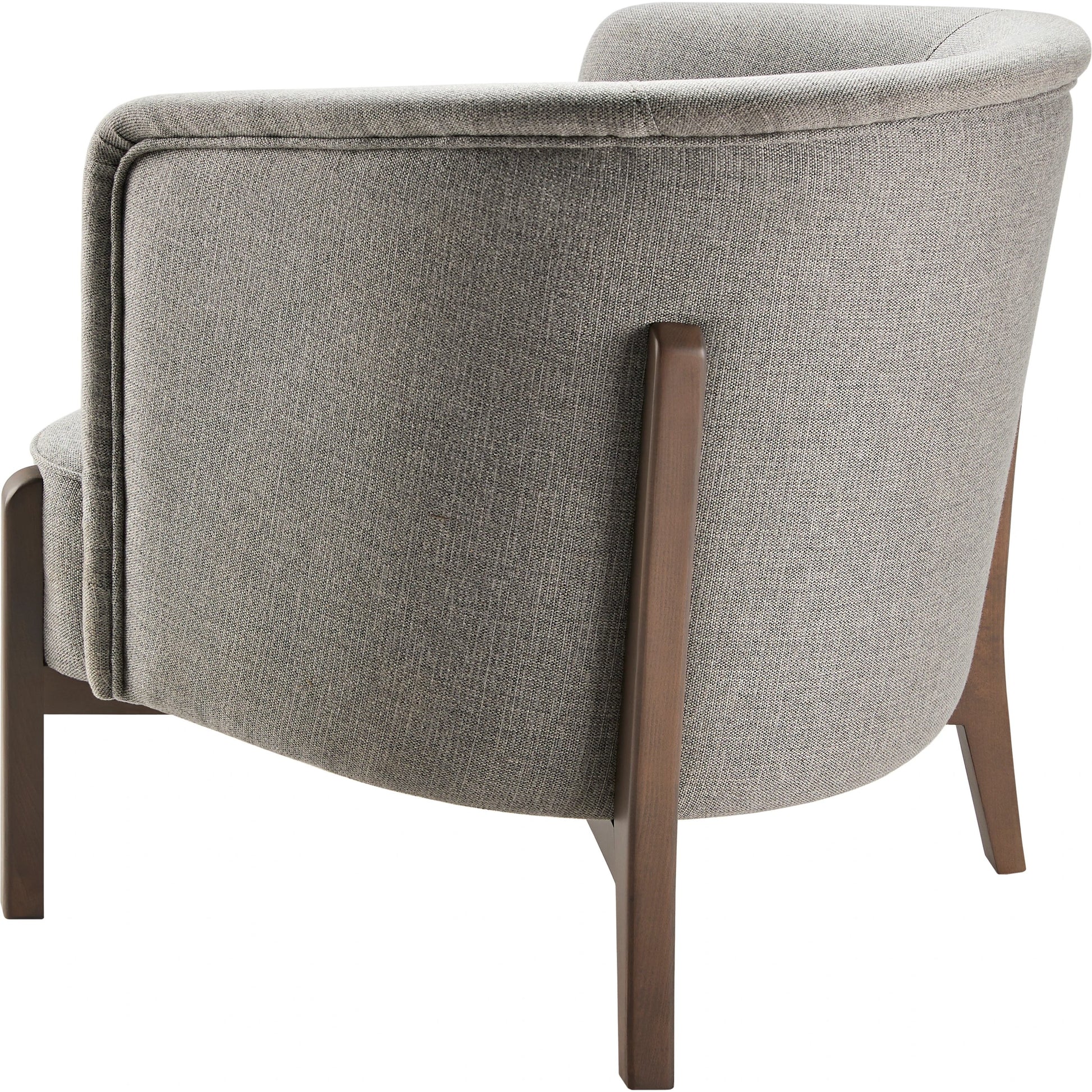 Rayne Accent Chair by Livabliss in light gray and wood finish. Made from upholstery: polyester, base: beech wood, fill: 100% polyurethane foam in a modern style.