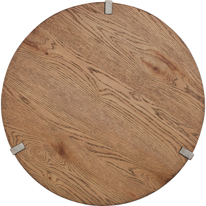 Passage End Table by A.R.T. Furniture in natural oak, vintage pewter. Made from ash solids, knotty oak veneers, metal in a modern style.