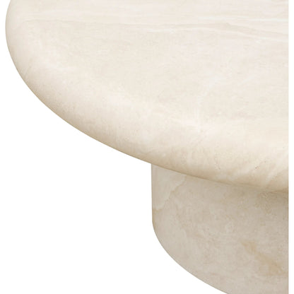 Travertino Outdoor Coffee Table by Sunset West in white/cream/beige. Made from glass fiber reinforced concrete in a transitional style.