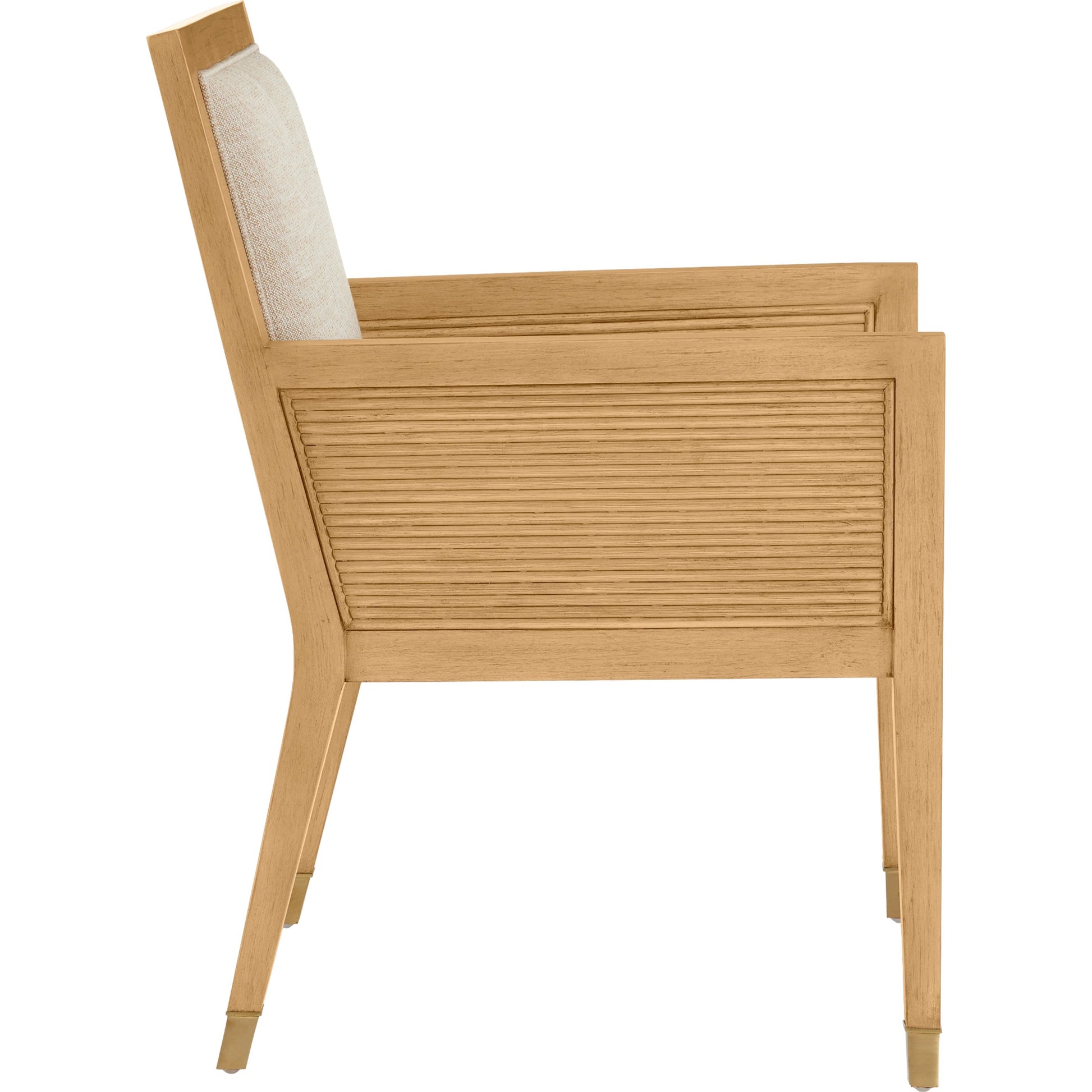 Santos Armchair by Currey and Company. Made from mahogany, rattan, brass in a modern style.