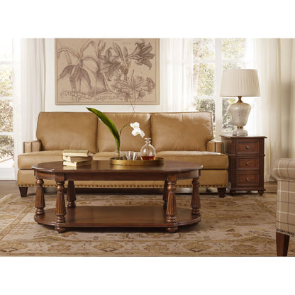 Leesburg Chairside Chest by Hooker Furniture in mahogany. Made from grain, swirl mahogany, ebony veneers in a traditional style.