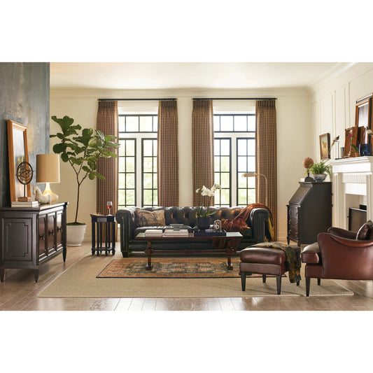 Charleston Side Table by Hooker Furniture in black cherry. Made from cherry veneers in a traditional style.